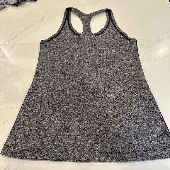Lululemon CRB II Cool Racerback II Tank Top Heathered Black/Gray Size 8 - Picture 8 of 11